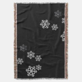 Monochroom Minimalistisch Sneeuwvlies Kerstpatroon Deken (Voorkant Verticaal)