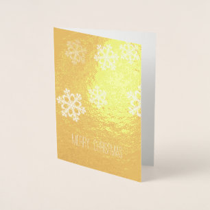 Monochroom Minimalistisch Sneeuwvlies Kerstpatroon Folie Kaarten