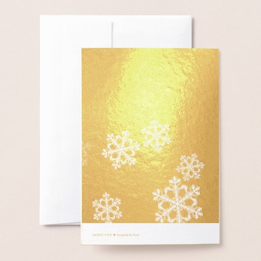 Monochroom Minimalistisch Sneeuwvlies Kerstpatroon Folie Kaarten (Met envelop)