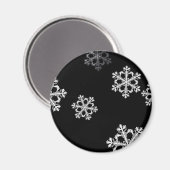 Monochroom minimalistisch sneeuwvlies Kerstpatroon Magneet (Voorkant / Achterkant)