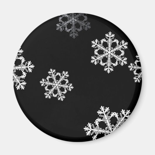 Monochroom minimalistisch sneeuwvlies Kerstpatroon Magneet (Voorkant)
