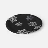 Monochroom minimalistisch sneeuwvlies Kerstpatroon Papieren Bordje (Gekanteld)