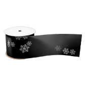 Monochroom Minimalistisch Sneeuwvlies Kerstpatroon Satijnen Lint (Spoel)