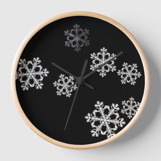 Monochroom minimalistisch sneeuwvlok kerstpatroon (Voorkant)