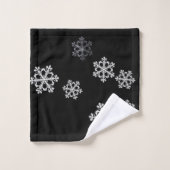 Monochroom minimalistisch sneeuwvlok kerstpatroon bad handdoek (Wasdoekje)