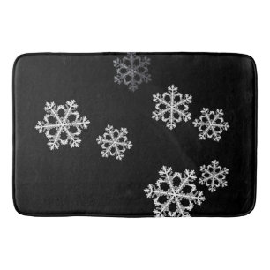 Monochroom minimalistisch sneeuwvlok kerstpatroon badmat