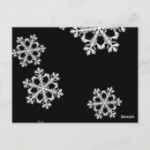 Monochroom minimalistisch sneeuwvlok kerstpatroon briefkaart (Achterkant)