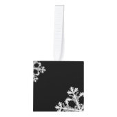 Monochroom minimalistisch sneeuwvlok kerstpatroon decoratie (Voorkant)