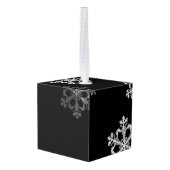 Monochroom minimalistisch sneeuwvlok kerstpatroon decoratie (Achter hoekig)