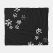 Monochroom minimalistisch sneeuwvlok kerstpatroon fleece deken (Voorkant (Horizontaal))
