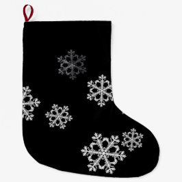 Monochroom minimalistisch sneeuwvlok kerstpatroon grote kerstsok