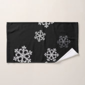 Monochroom minimalistisch sneeuwvlok kerstpatroon handdoek (Handdoek)