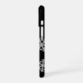 Monochroom minimalistisch sneeuwvlok kerstpatroon iPhone 16 hoesje (Linkerkant)