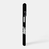 Monochroom minimalistisch sneeuwvlok kerstpatroon iPhone 16 hoesje (Rechterkant)