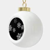 Monochroom minimalistisch sneeuwvlok kerstpatroon keramische bal ornament (Rechts)