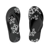 Monochroom minimalistisch sneeuwvlok kerstpatroon kinder teenslippers (Voetbed)