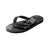 Monochroom minimalistisch sneeuwvlok kerstpatroon kinder teenslippers (Schuin)