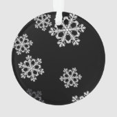 Monochroom minimalistisch sneeuwvlok kerstpatroon ornament (achterkant)