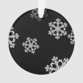 Monochroom minimalistisch sneeuwvlok kerstpatroon ornament (voorkant)
