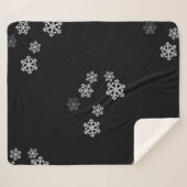 Monochroom minimalistisch sneeuwvlok kerstpatroon sherpa deken (Voorkant (horizontaal))
