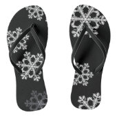 Monochroom minimalistisch sneeuwvlok kerstpatroon teenslippers (Voetbed)
