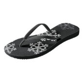 Monochroom minimalistisch sneeuwvlok kerstpatroon teenslippers (Schuin)