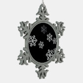 Monochroom minimalistisch sneeuwvlok kerstpatroon tin sneeuwvlok ornament (Links)
