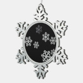 Monochroom minimalistisch sneeuwvlok kerstpatroon tin sneeuwvlok ornament (Rechts)