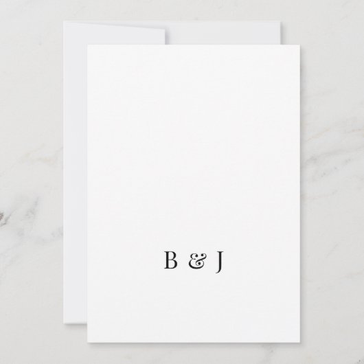 Monochroom modern minimalistisch script foto bruil kaart (Achterkant)