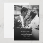 Monochroom modern minimalistisch script foto bruil kaart (Voorkant / Achterkant)