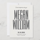Monochroom moderne minimalistische bruiloft save the date (Voorkant)