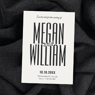 Monochroom moderne minimalistische bruiloft  save the date