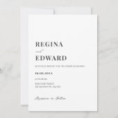 Monochroom moderne minimalistische foto bruiloft save the date (Achterkant)