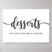 Monochroom Moderne Typografie Desserts Food Sign Poster (Voorkant)