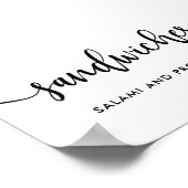 Monochroom Moderne Typografie Sandwiches Food Sign Poster (Hoek)