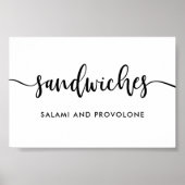 Monochroom Moderne Typografie Sandwiches Food Sign Poster (Voorkant)