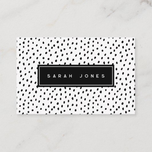 Monochroom Moderne Zwart-wit Vlekken Visitekaartje (Voorkant)