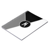 Monochroom Monogram Zwart & Wit Kleurblok Notitieboek (Linkerzijde)