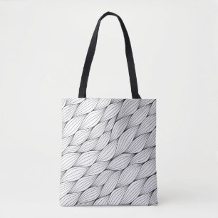 Monochroom naadloos patroon met abstract gebogen w tote bag