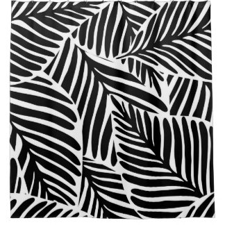 Monochroom Oerwoud geometrisch naadloos patroon Douchegordijn