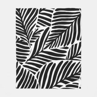 Monochroom Oerwoud geometrisch naadloos patroon Fleece Deken