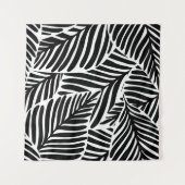 Monochroom Oerwoud geometrisch naadloos patroon Wandkleed (Voorkant (horizontaal))