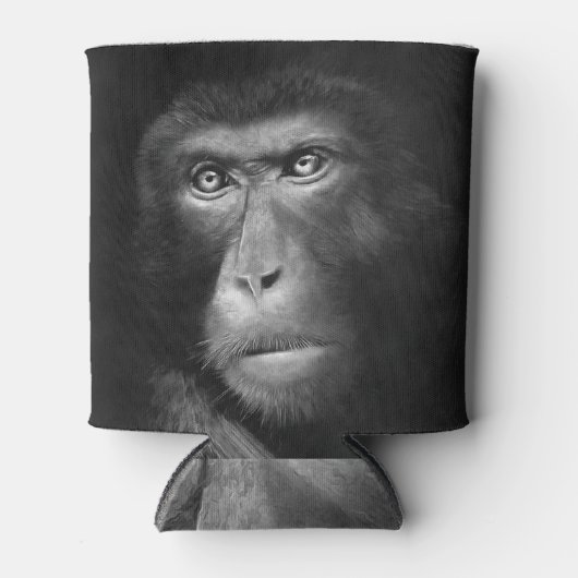 Monochroom olie aap, artistieke abstractie blikjeskoeler (Voorkant)