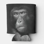 Monochroom olie aap, artistieke abstractie blikjeskoeler (Achterkant)