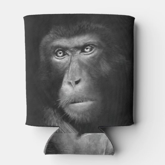 Monochroom olie aap, artistieke abstractie blikjeskoeler (Achterkant)