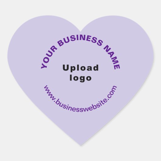 Monochroom Paars merk met website op Hart Sticker (Voorkant)