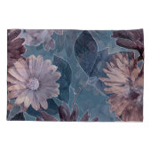 Monochroom Paarse: Bloemen Waterverf Naadloos Kussensloop (Achterkant)