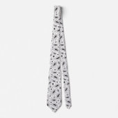 Monochroom Paisley Patroon Traditioneel Stropdas (Voorkant)