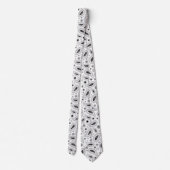 Monochroom Paisley Patroon Traditioneel Stropdas (Achterkant)