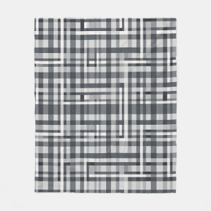 Monochroom Pixel Controle Geometrisch Patroon Fleece Deken